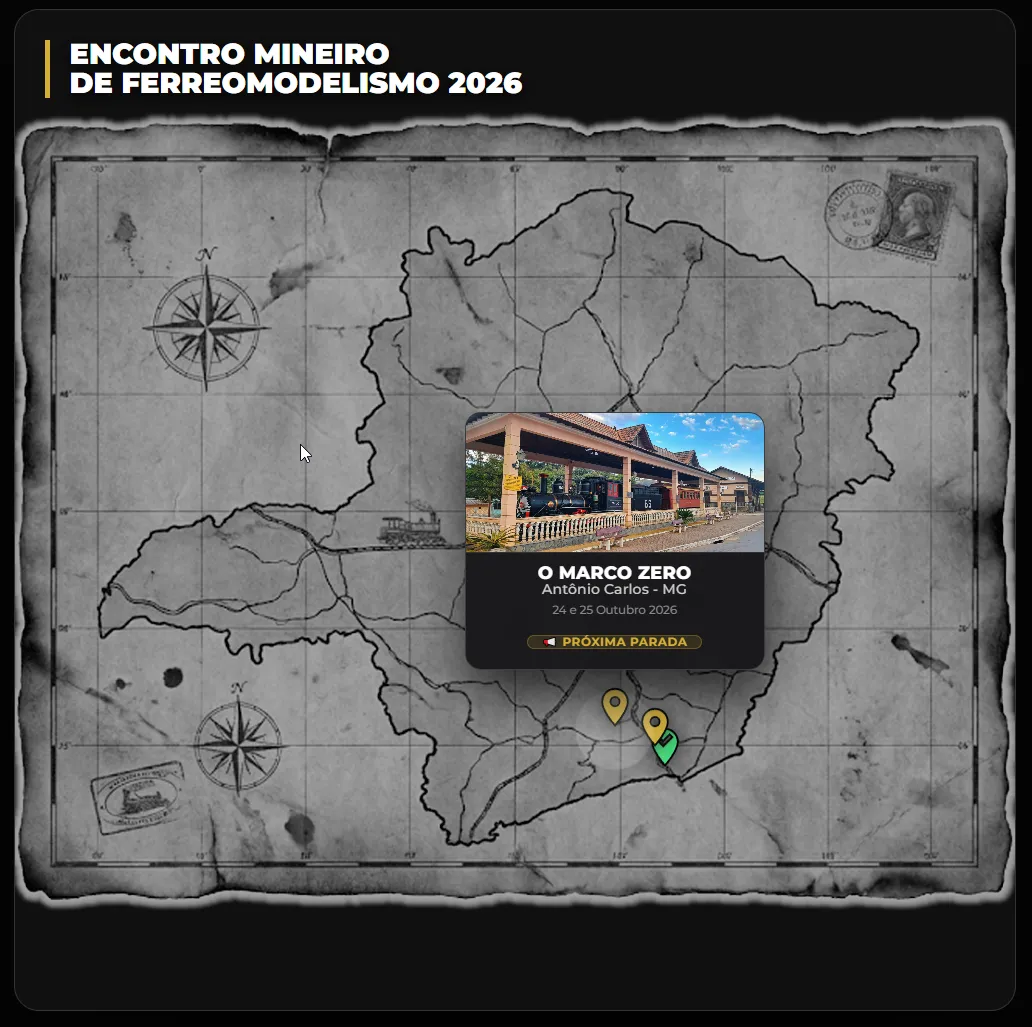 Encontro mineiro de ferreomodelismo EMF temporada 2026 - O Marco Zero (Especial 148 Anos)